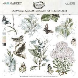 49 And Market Vintage Artistry Rub-Ons 12"X12" - Classic, Moonlit Garden