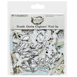 49 And Market Chipboard Set - Word, Vintage Artistry Moonlit Garden
