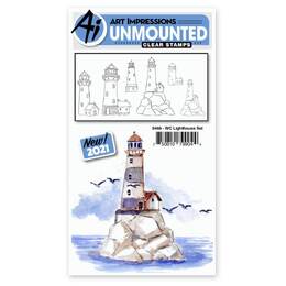 Art Impressions Watercolor Clear Stamps - Lighthouse Set