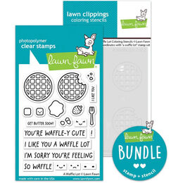 Lawn Fawn - A Waffle Lot (stamp+colouring stencil bundle)