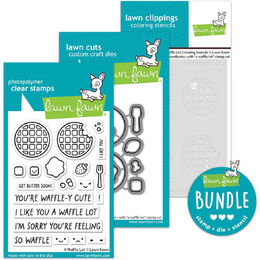 Lawn Fawn - A Waffle Lot (stamp+die+colouring stencil bundle)