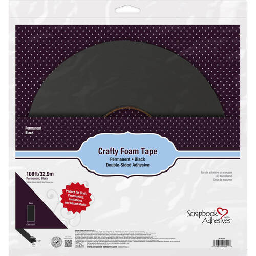 Scrapbook Adhesives Crafty Foam Tape Roll - Black, .39"x108'