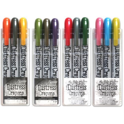 Tim Holtz Distress Mica Crayons Pearl Complete BUNDLE 12/pk