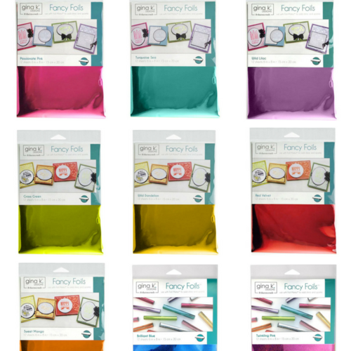 Gina K Designs Fancy Deco Foil 6" x 8" - 12 per package - Various Colour to Choose from