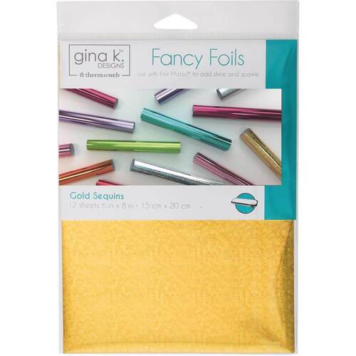 Gina K Designs Fancy Foil 6"X8" 12/Pkg - Gold Sequins