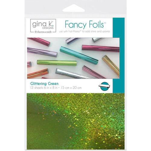 Gina K Designs Fancy Foil 6"X8" 12/Pkg - Glittering Green