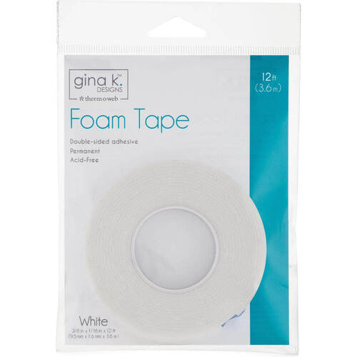 Gina K Designs FOAM TAPE 3/8" - White Double Sided Permanent Tape