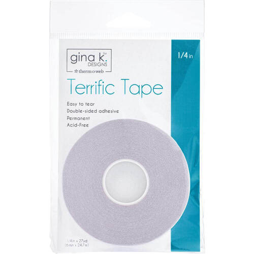 Gina K Designs TERRIFIC TAPE 1/4"- CLEAR Double Sided Photo Safe