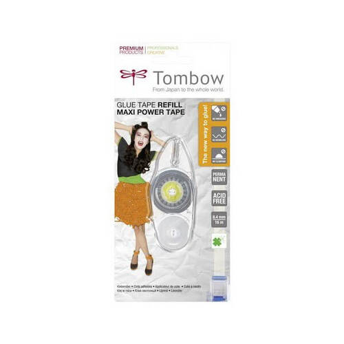 Tombow Refill for Maxi Power Glue Tape Permanent-Blister (8.4 mm x 16 mtr) 19-PR-IP