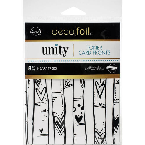 Deco Foil Toner Card Fronts By Unity 8/Pkg - Heart Trees 4.25"X5.5"