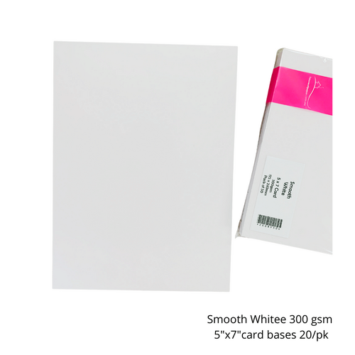 Smooth White 300gsm - 5" x 7" Scored Card 20/PK