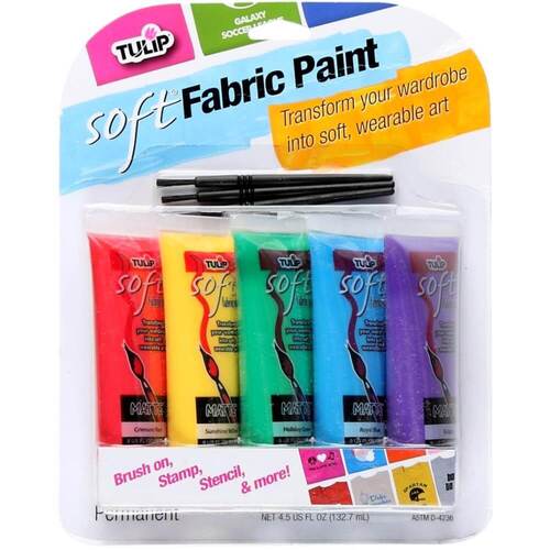 Tulip Soft Fabric Paint 5/Pkg - Primary