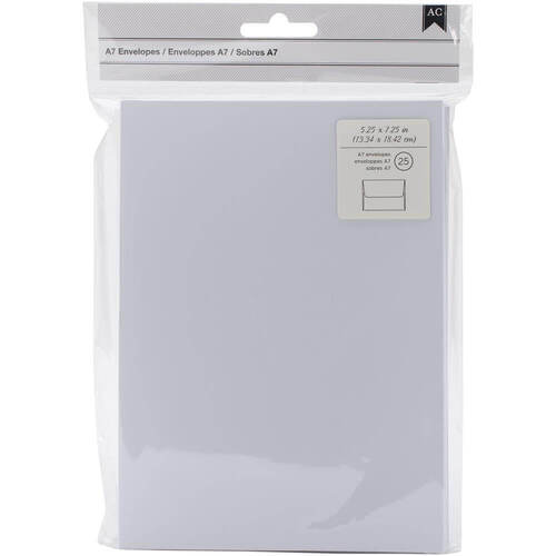 American Crafts A7 Envelopes (5.25"X7.25") 25/Pkg - White