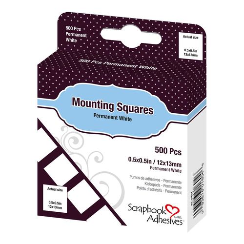3L Adhesive Mounting Squares - White Permanent (500pc) 3L01604