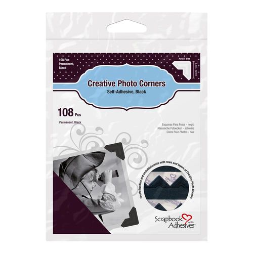 3L Adhesive - Photo Corners - Black Classic Paper (108pcs) 3L01626