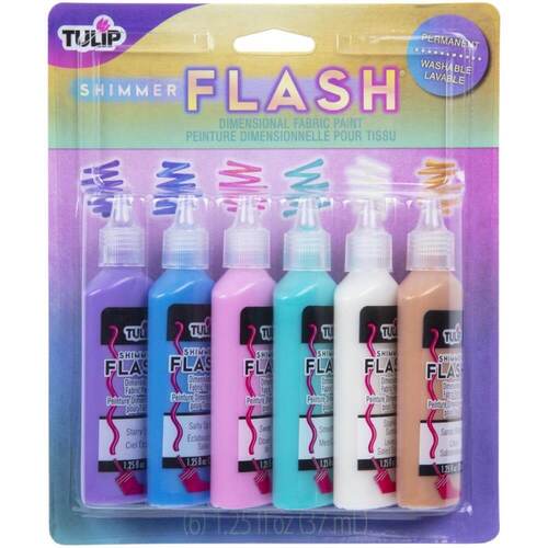 Tulip Dimensional Fabric Paint 6/Pkg - Shimmer Flash
