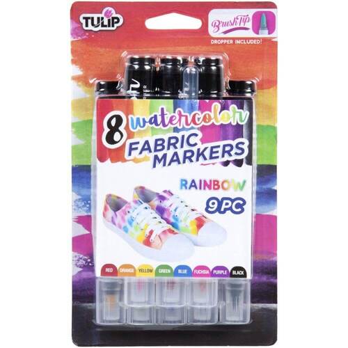 Tulip Fabric Watercolor Markers 8/Pkg - Rainbow