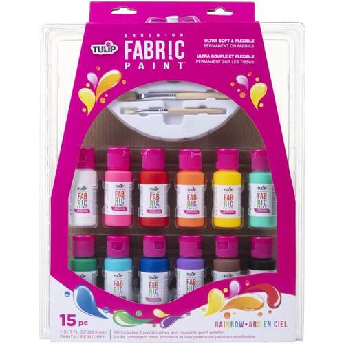 Tulip Brush-On Fabric Paint 12/Pkg - Rainbow