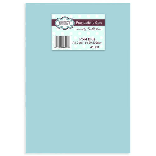 Creative Expressions Foundation Cardstock - Pool Blue A4 (230gsm Pk20)