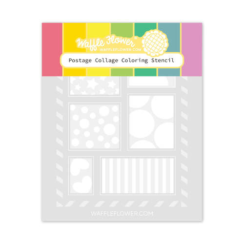 Waffle Flower Coloring Stencil - Postage Collage 421383
