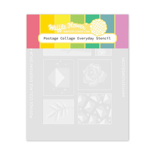Waffle Flower Everyday Stencil - Postage Collage 421394