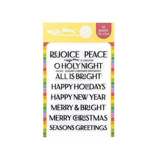 Waffle Flower Clear Stamps - Elegant Christmas Sentiments 421431