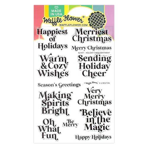 Waffle Flower Stamps - Holiday Cheer Sentiments 421471