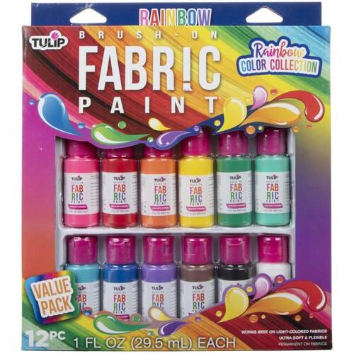 Tulip Brush-On Fabric Paint 12/Pkg - Rainbow