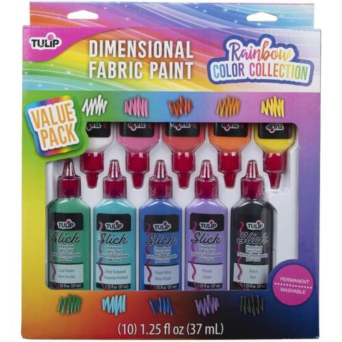 Tulip Dimensional Fabric Paint 10/Pkg - Rainbow