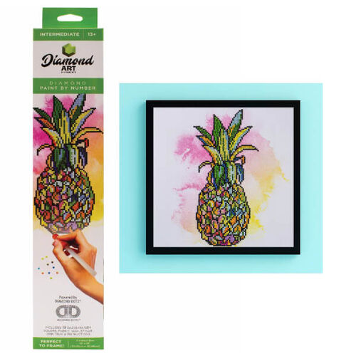 Leisure Arts Diamond Art Intermediate Kit 12"X12" - Pineapple