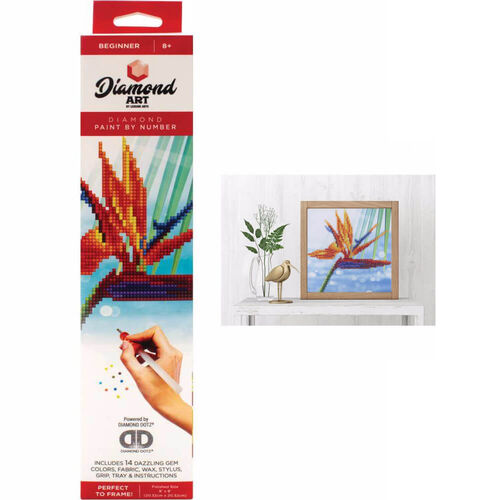 Leisure Arts Diamond Art Beginner Kit 8"X8" - Bird Of Paradise