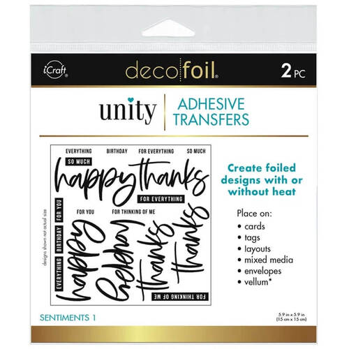 Deco Foil Adhesive Transfer Designs by Unity - Sentiments 1