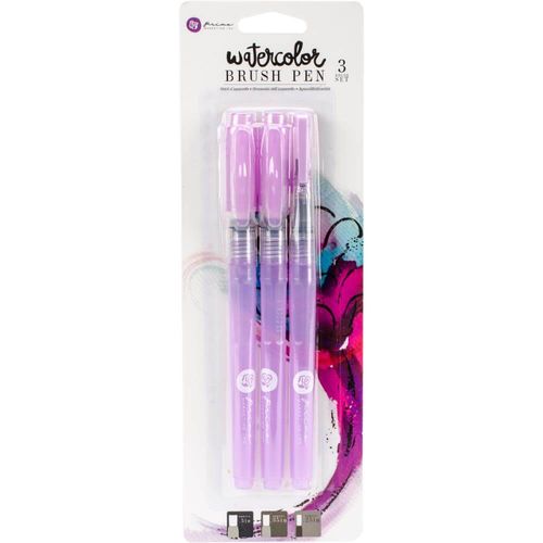 PRIMA MARKETING Watercolor Brush Pens 3/Pkg - 0.5", 0.35", 0.25"