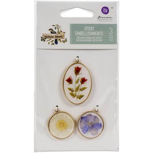Prima Marketing Nature Lover Epoxy Charms 3/Pkg