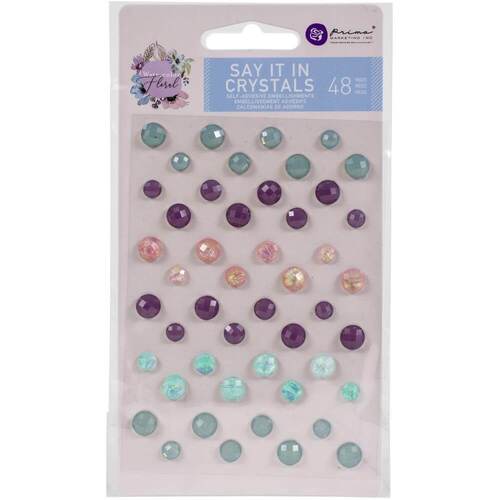 Prima Marketing Watercolor Floral Say It In Crystals - Assorted Dots 48/Pkg