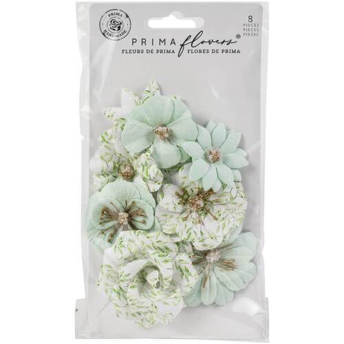 Prima Marketing Mulberry PAPER FLOWERS - Minty Water/Watercolor Floral