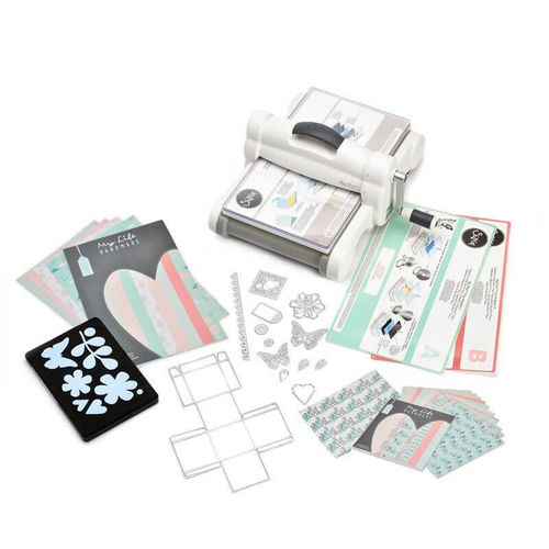 Sizzix Big Shot Plus Starter Kit Machine w/ My Life Handmade Cardstock & Fabric 661546