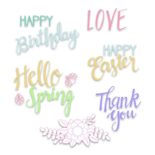Sizzix Clear Stamps by Lynda Kanase - SPRING PHRASES 663587