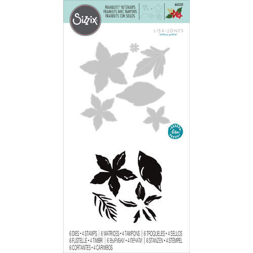 Sizzix Framelits Die Set (6PK) w/Stamps - Seasonal Flowers 665331