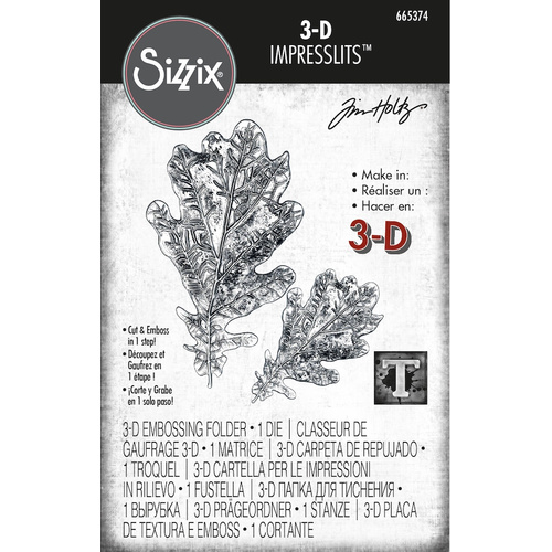 Sizzix 3-D Impresslits Embossing Folder - Oak Leaf by Tim Holtz 665374