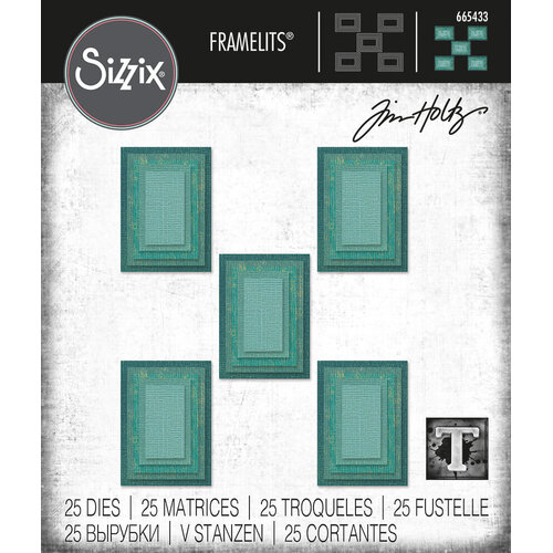 Sizzix Thinlits Die Set 25PK - Stacked Tiles, Rectangles by Tim Holtz 665433