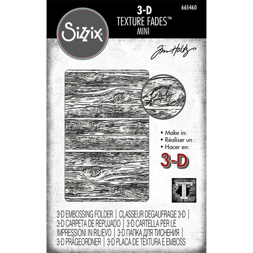Sizzix 3D Texture Fades Embossing Folder - Mini Lumber By Tim Holtz 665460
