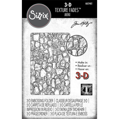 Sizzix 3D Texture Fades Embossing Folder - Mini Cobblestone By Tim Holtz 665461