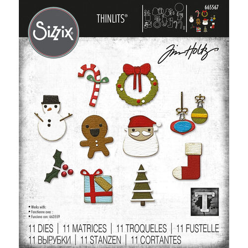 Sizzix Thinlits Die Set (11PK) - Christmas Minis by Tim Holtz 665567