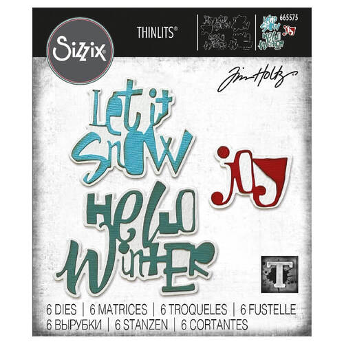 Sizzix Thinlits Die Set (6Pk) - Festive Words by Tim Holtz 665575