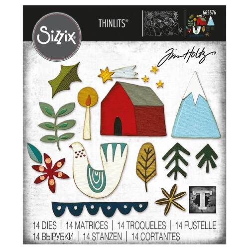 Sizzix Thinlits Die Set (14Pk) - Funky Nordic by Tim Holtz 665576
