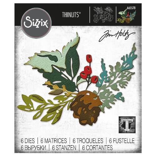 Sizzix Thinlits Die Set (6Pk) - Holiday Brushstroke #2 by Tim Holtz 665578