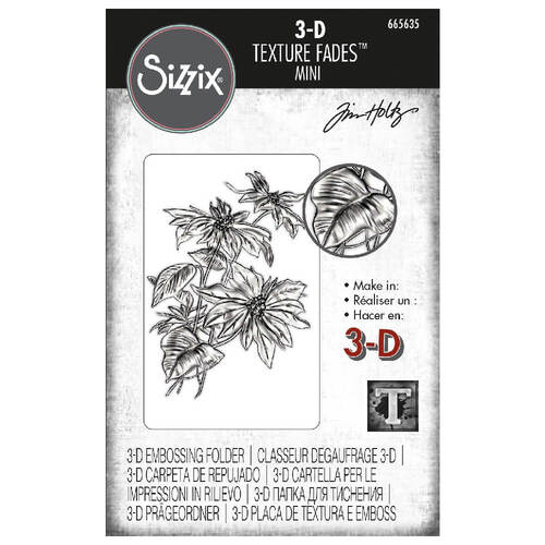 3-D Texture Fades Embossing Folder - Mini Poinsettia by Tim Holtz 665635