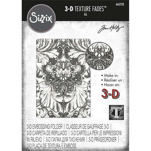 3-D Texture Fades Embossing Folder Damask by Tim Holtz