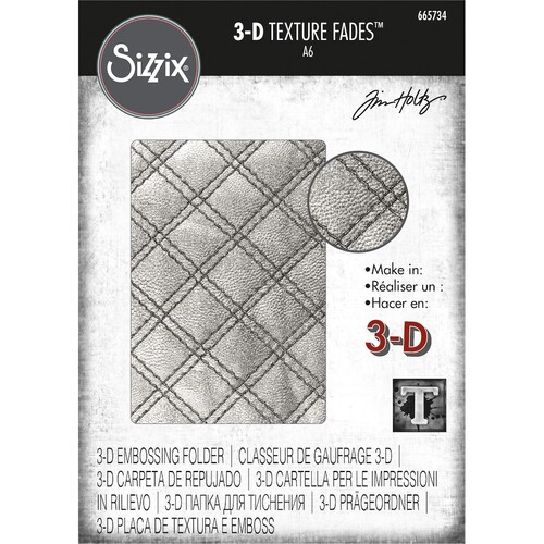 3-D Texture Fades Embossing Folder Quilted by Tim Holtz